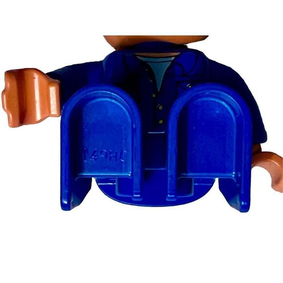 Lego Duplo Male Figure Blue Legs & Shirt, White Helmet - Picture 6 of 8